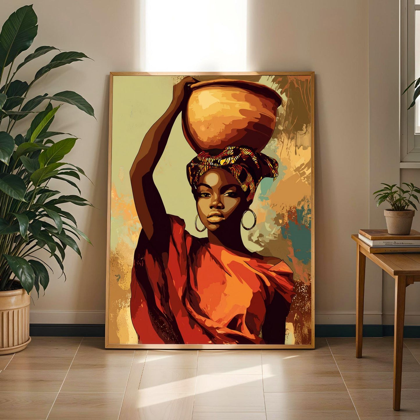 African Woman Carrying Clay Pot Soluna Soul