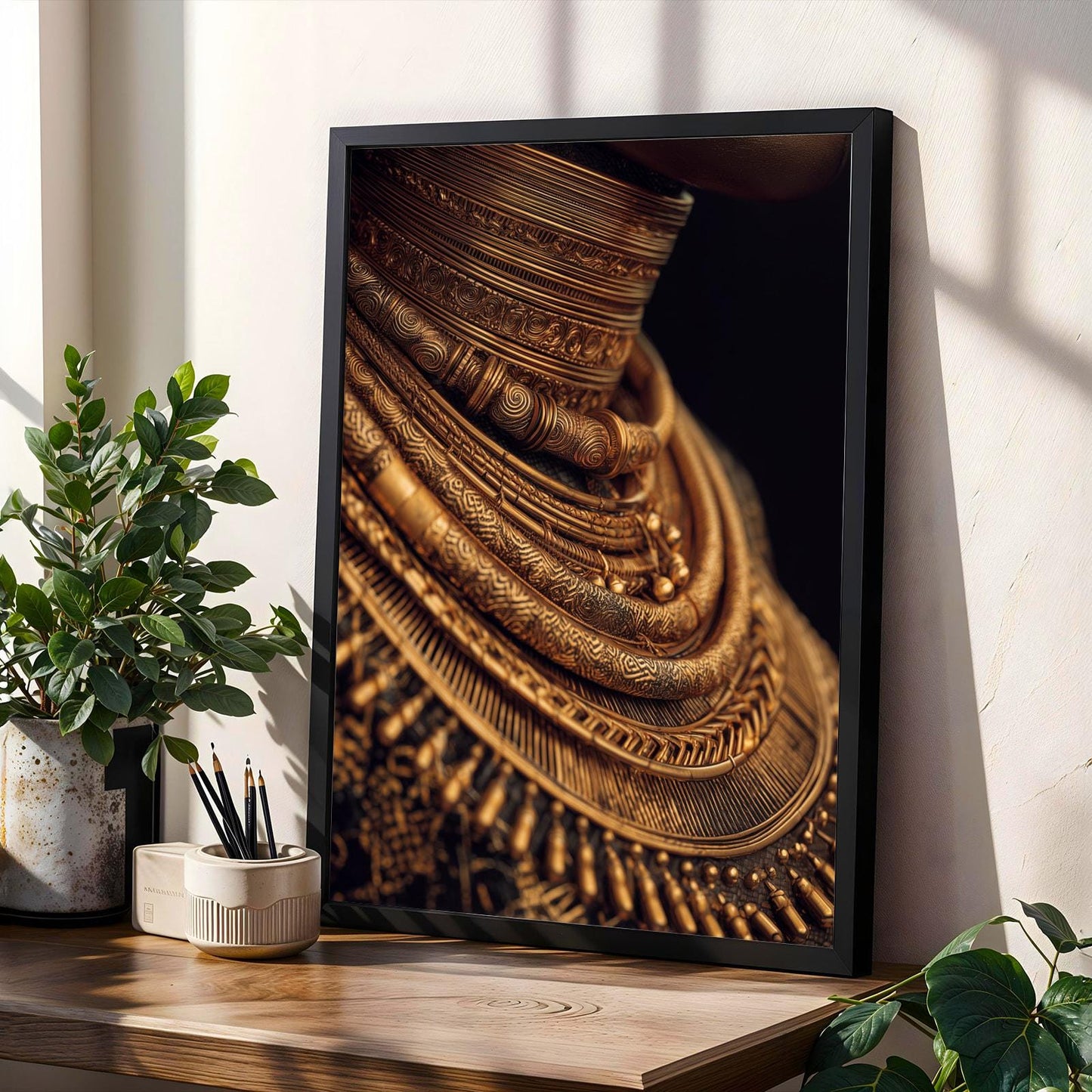 Intricate Gold Necklaces Wall Art Print Soluna Soul