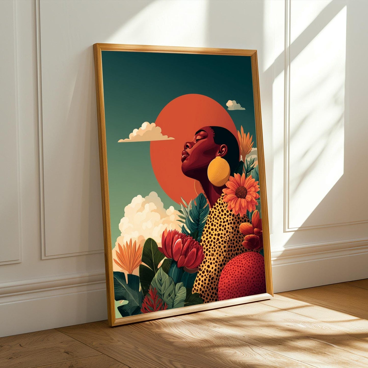 Afrocentric Floral Wall Art | Modern African Home Decor Soluna Soul