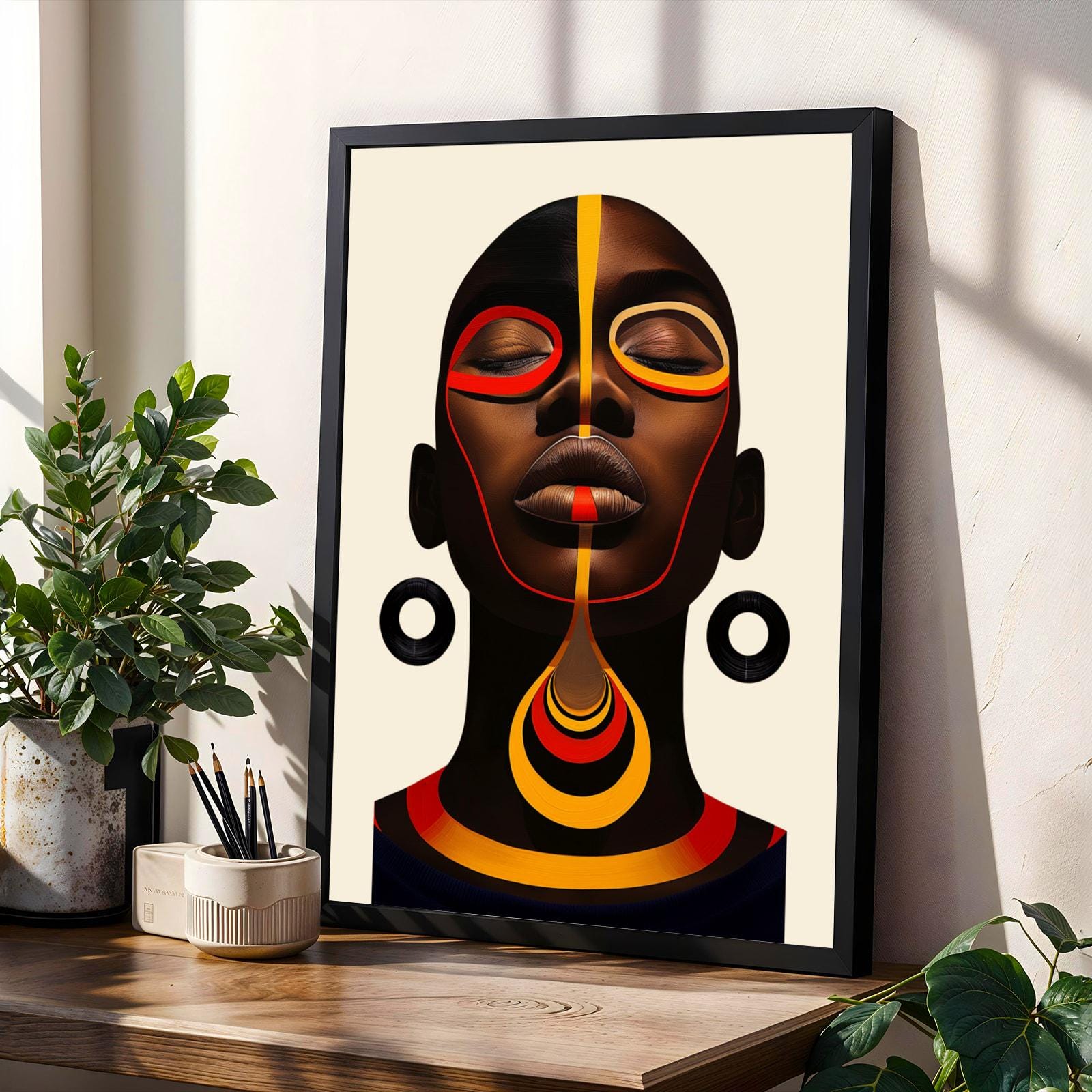 African Abstract Wall Art Print 2 Soluna Soul