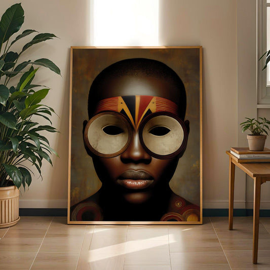 African Mask Wall Art Print 1 Soluna Soul