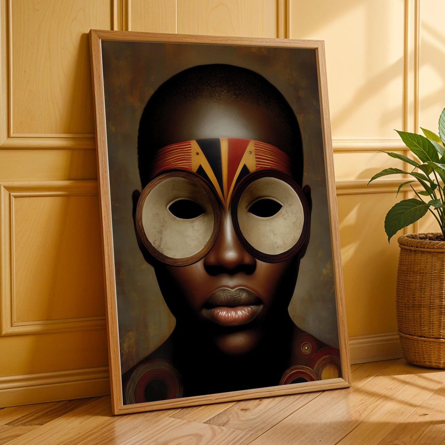 African Mask Wall Art Print 1 Soluna Soul