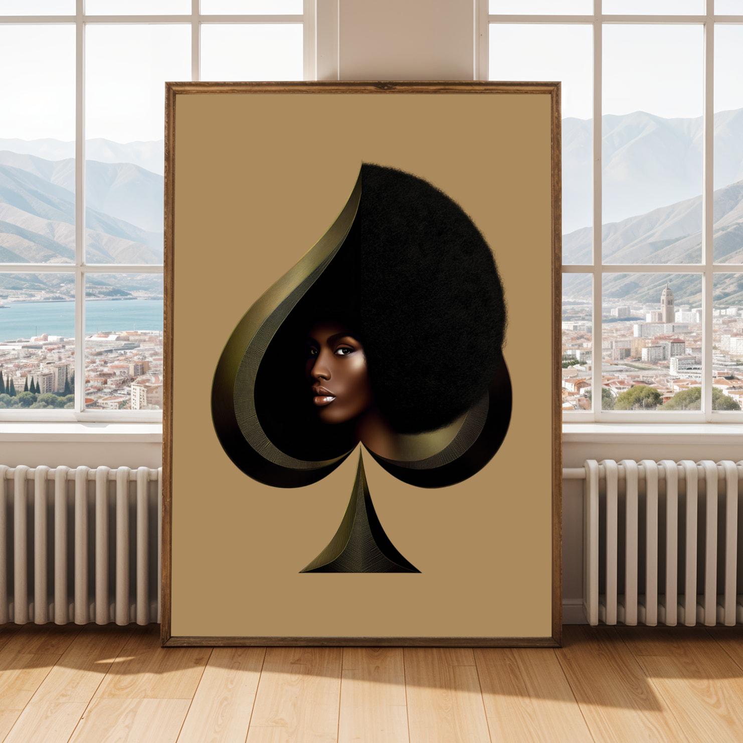 Queen of Spades | Black Beauty Afro Art Print Soluna Soul