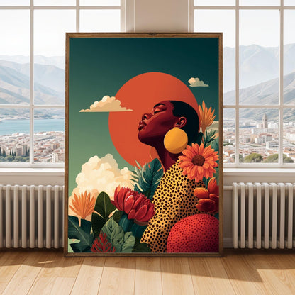 Afrocentric Floral Wall Art | Modern African Home Decor Soluna Soul