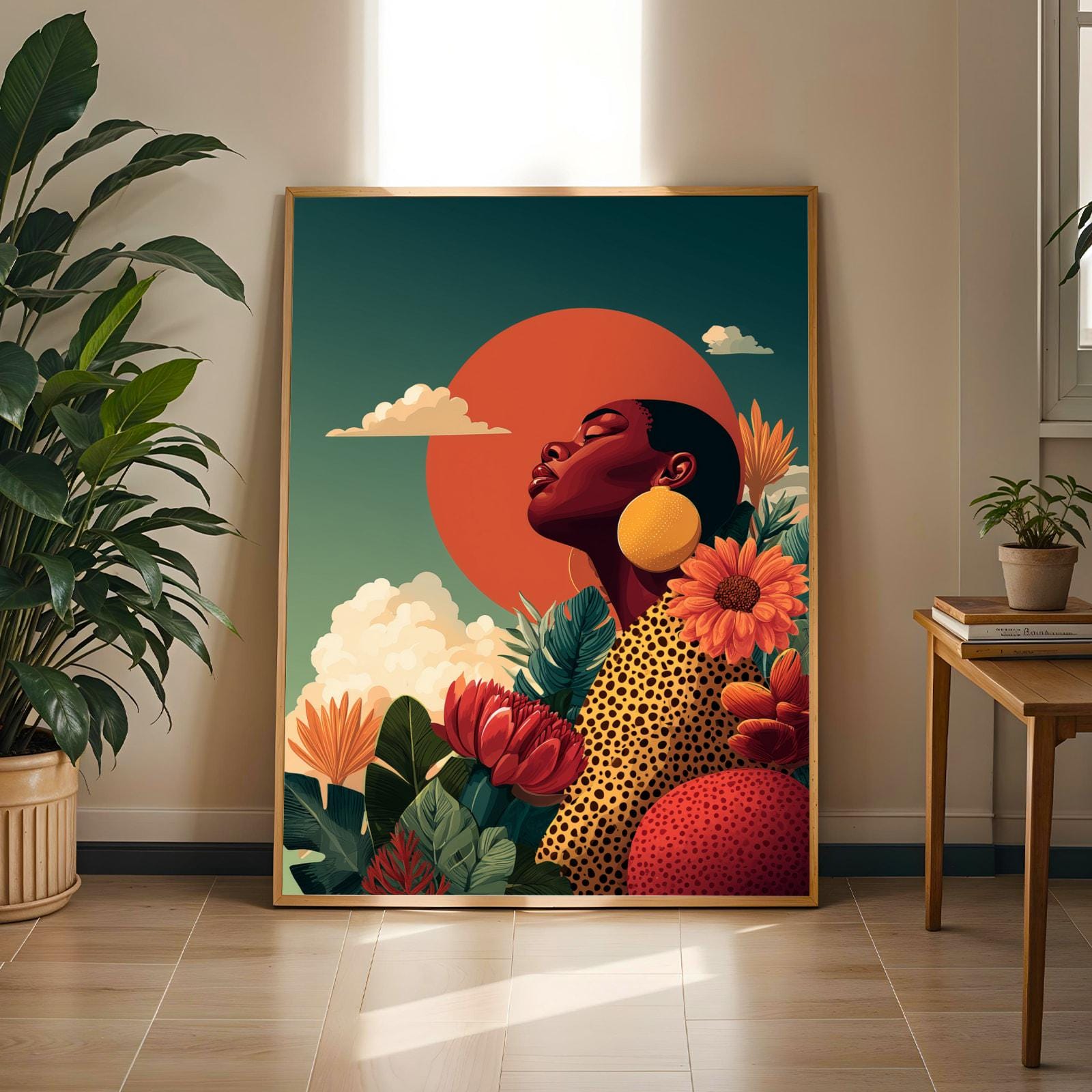 Afrocentric Floral Wall Art | Modern African Home Decor Soluna Soul