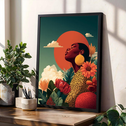 Afrocentric Floral Wall Art | Modern African Home Decor Soluna Soul