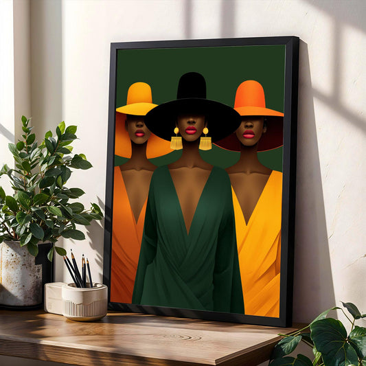 Black Women Art Print, Fashion Illustration, Afrocentric Home Decor Soluna Soul