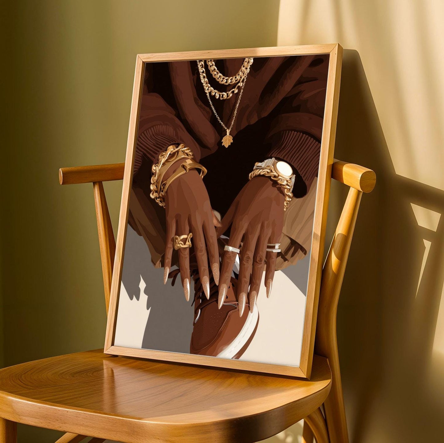 Luxury Black Woman Wall Art Print Soluna Soul