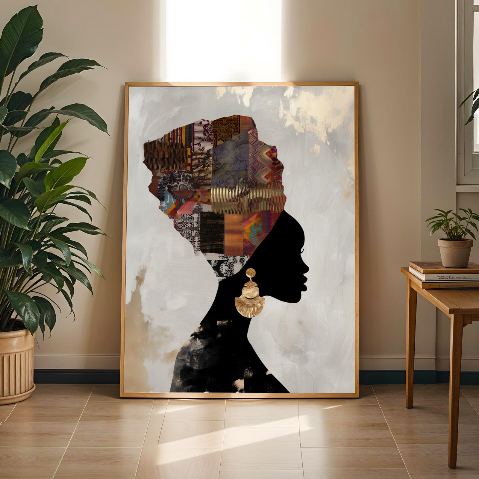 African Woman Wall Art | Black Woman Silhouette Print | Afrocentric Modern Home Decor Soluna Soul