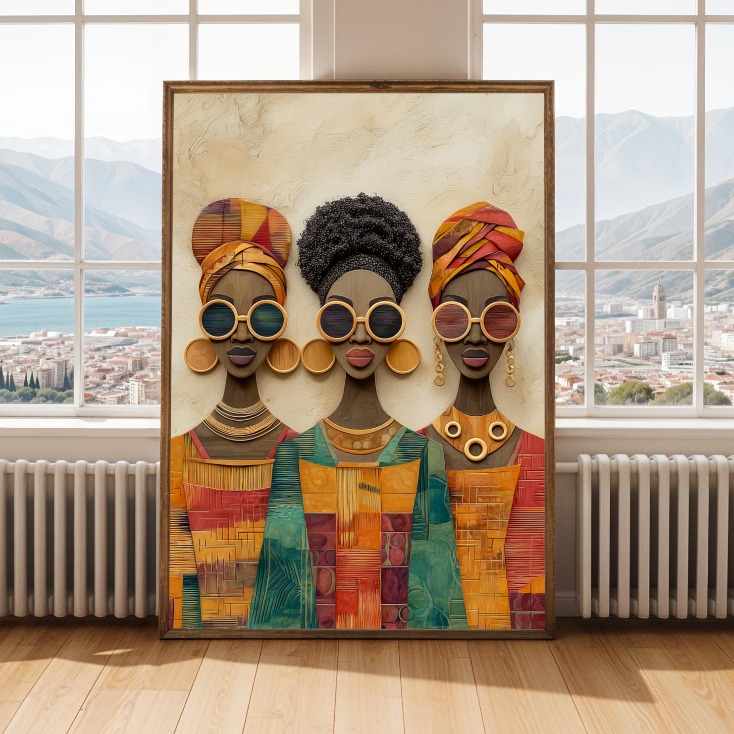 Black Women Art Print, Afrocentric Fashion, Bold Home Decor (Poster Only) Soluna Soul