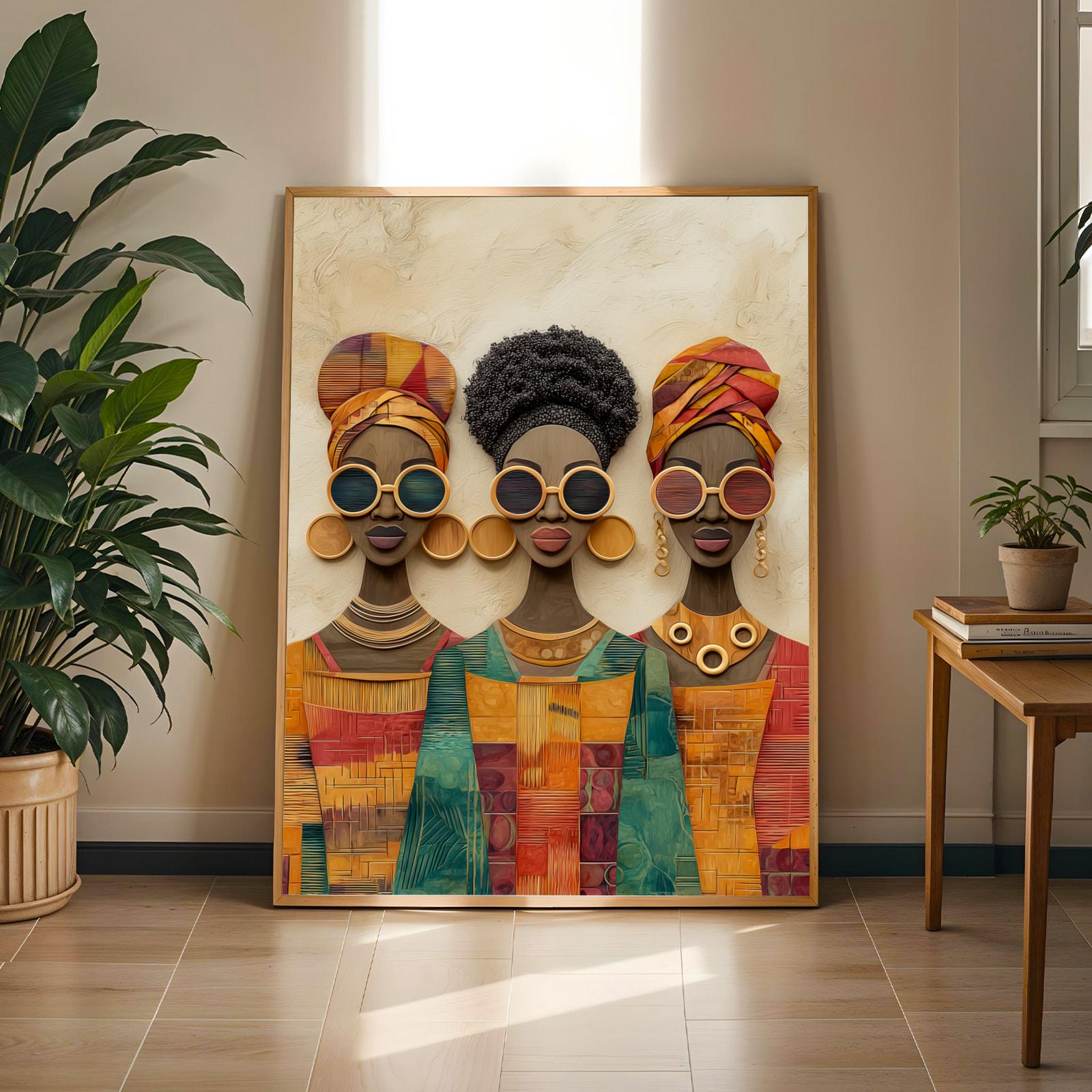 Black Women Art Print, Afrocentric Fashion, Bold Home Decor (Poster Only) Soluna Soul