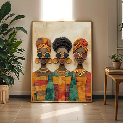 Black Women Art Print, Afrocentric Fashion, Bold Home Decor (Poster Only) Soluna Soul