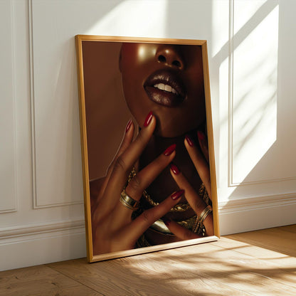 Black Woman Wall Art | Luxury Beauty Print | Modern Brown Skin Art Soluna Soul
