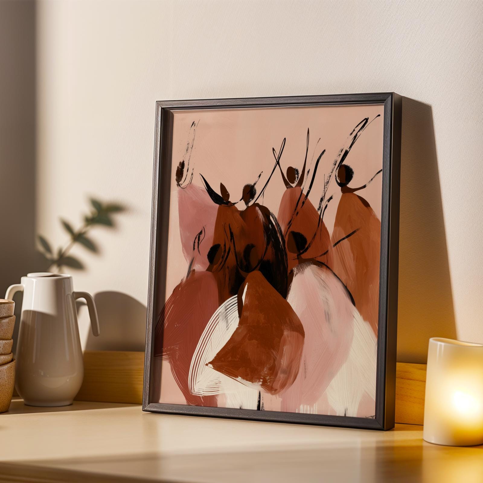Abstract Black Women Wall Art Print Soluna Soul