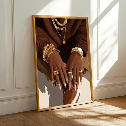 Luxury Black Woman Wall Art Print Soluna Soul