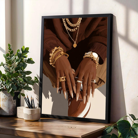 Luxury Black Woman Wall Art Print Soluna Soul