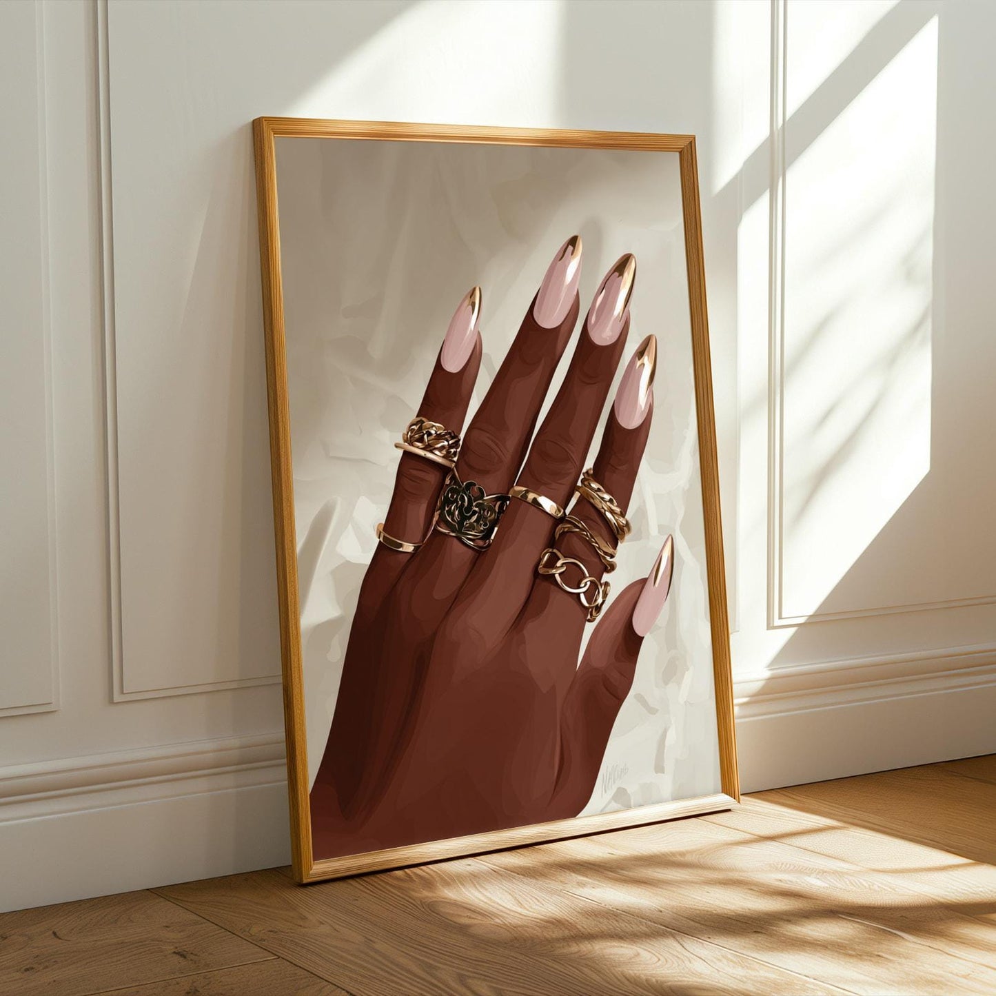 Luxury Hand & Gold Rings Wall Art Print Soluna Soul