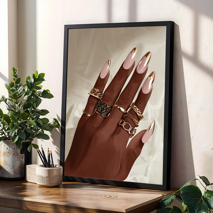 Luxury Hand & Gold Rings Wall Art Print Soluna Soul