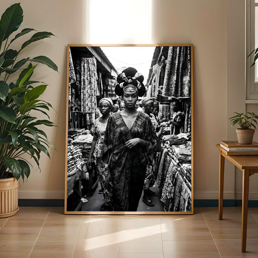 Nigerian Market Poster Wall Art Print Soluna Soul