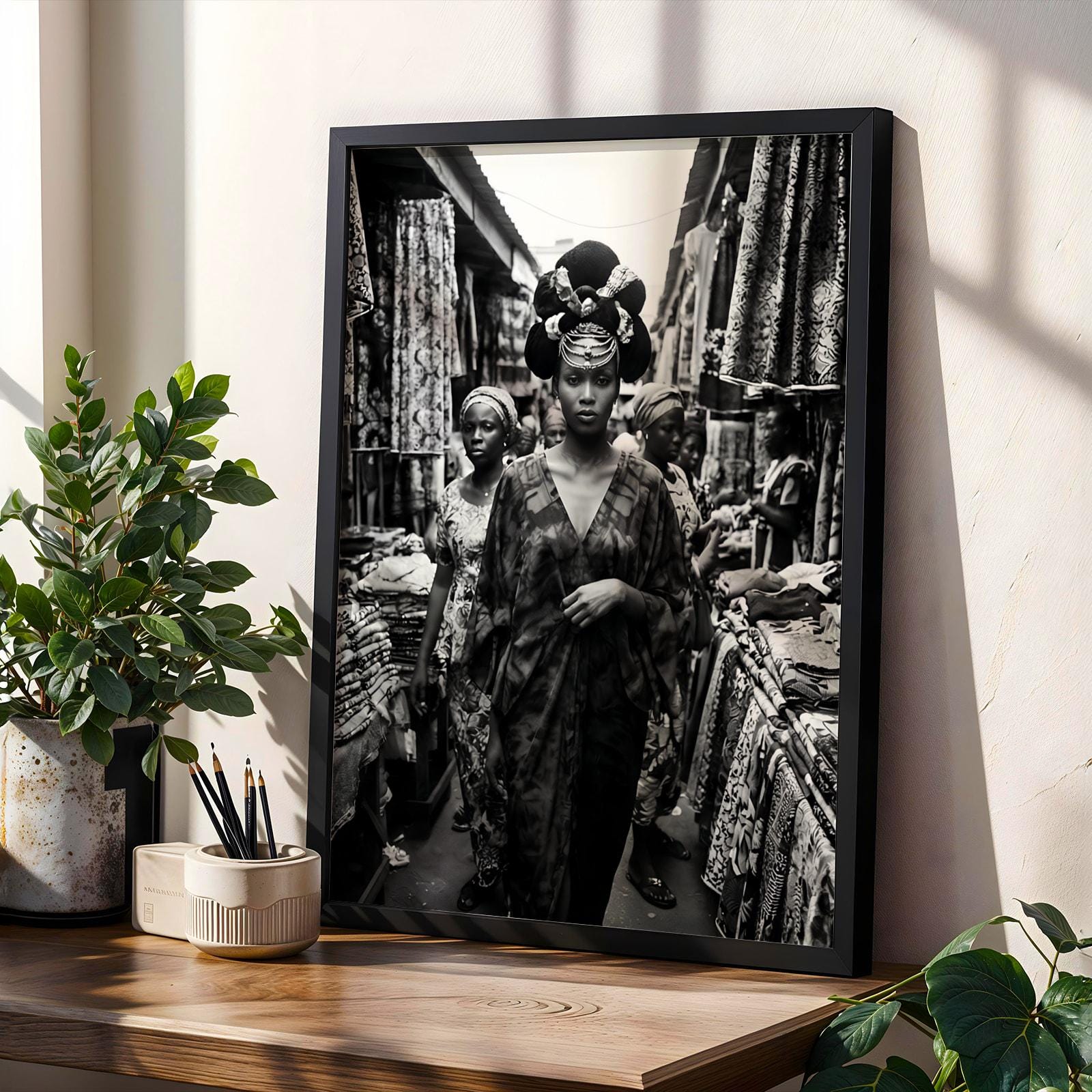 Nigerian Market Poster Wall Art Print Soluna Soul