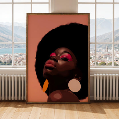 Black Woman Afro Wall Art Print Soluna Soul