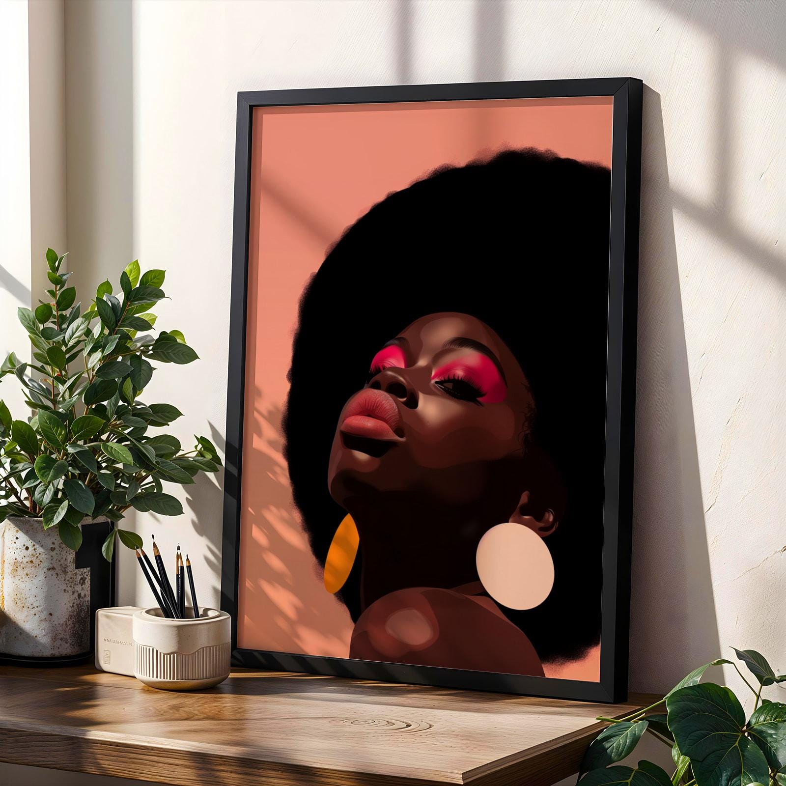 Black Woman Afro Wall Art Print Soluna Soul