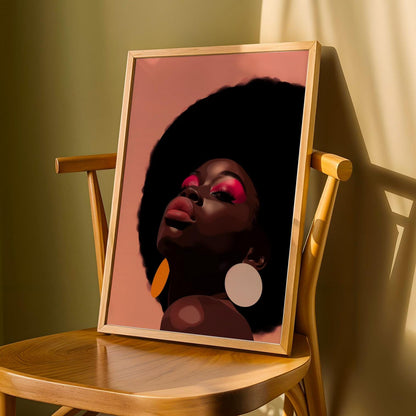Black Woman Afro Wall Art Print Soluna Soul
