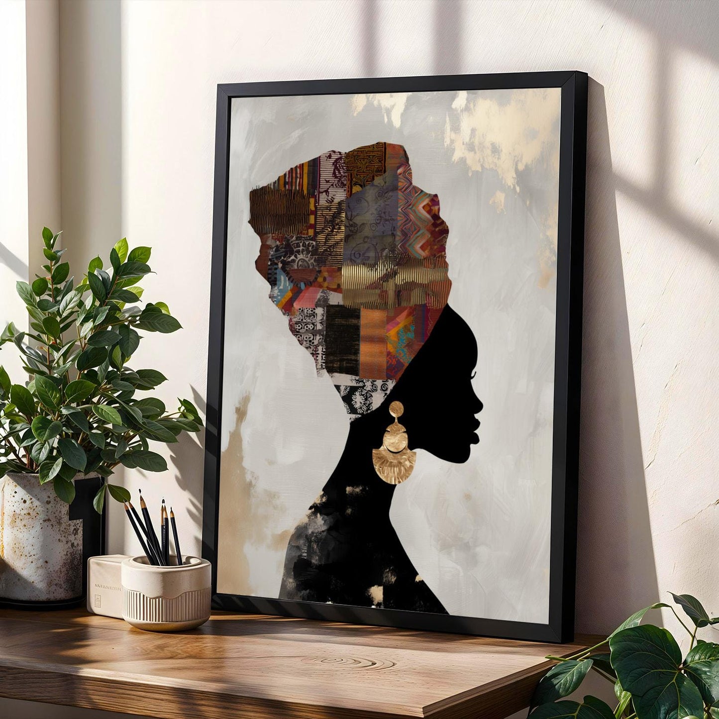 African Woman Wall Art | Black Woman Silhouette Print | Afrocentric Modern Home Decor Soluna Soul
