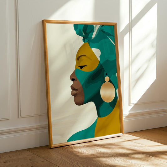 Modern African Woman Wall Art Print Soluna Soul