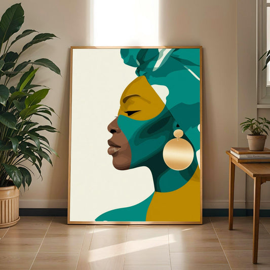 Modern African Woman Wall Art Print Soluna Soul