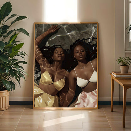 Black Women Underwater Wall Art Print V Soluna Soul