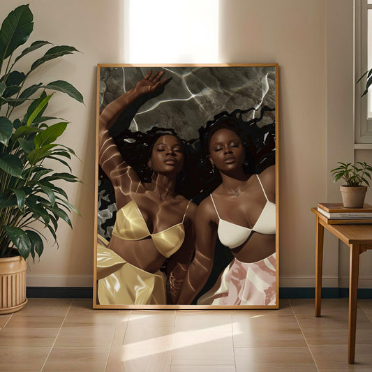 Black Women Underwater Wall Art Print V Soluna Soul