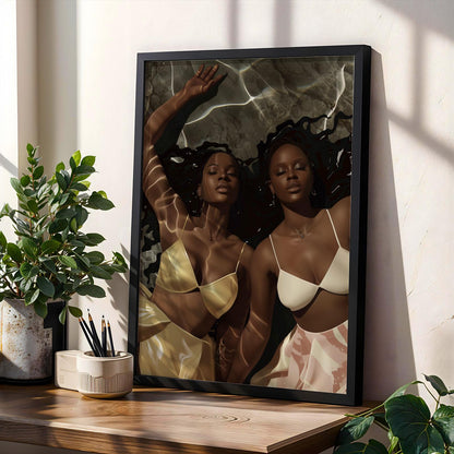 Black Women Underwater Wall Art Print V Soluna Soul