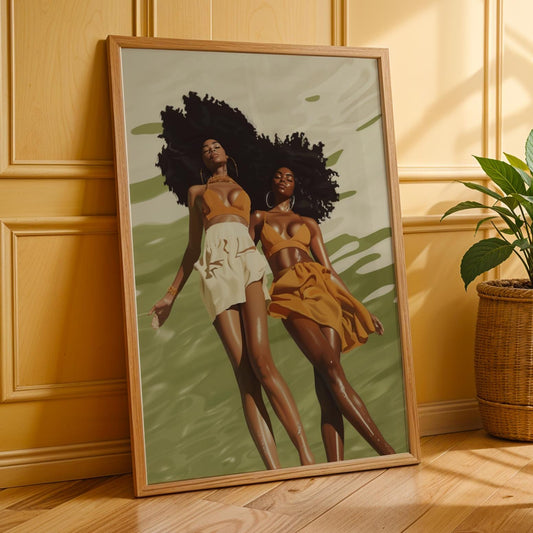 Black Women Underwater Wall Art Print IV Soluna Soul