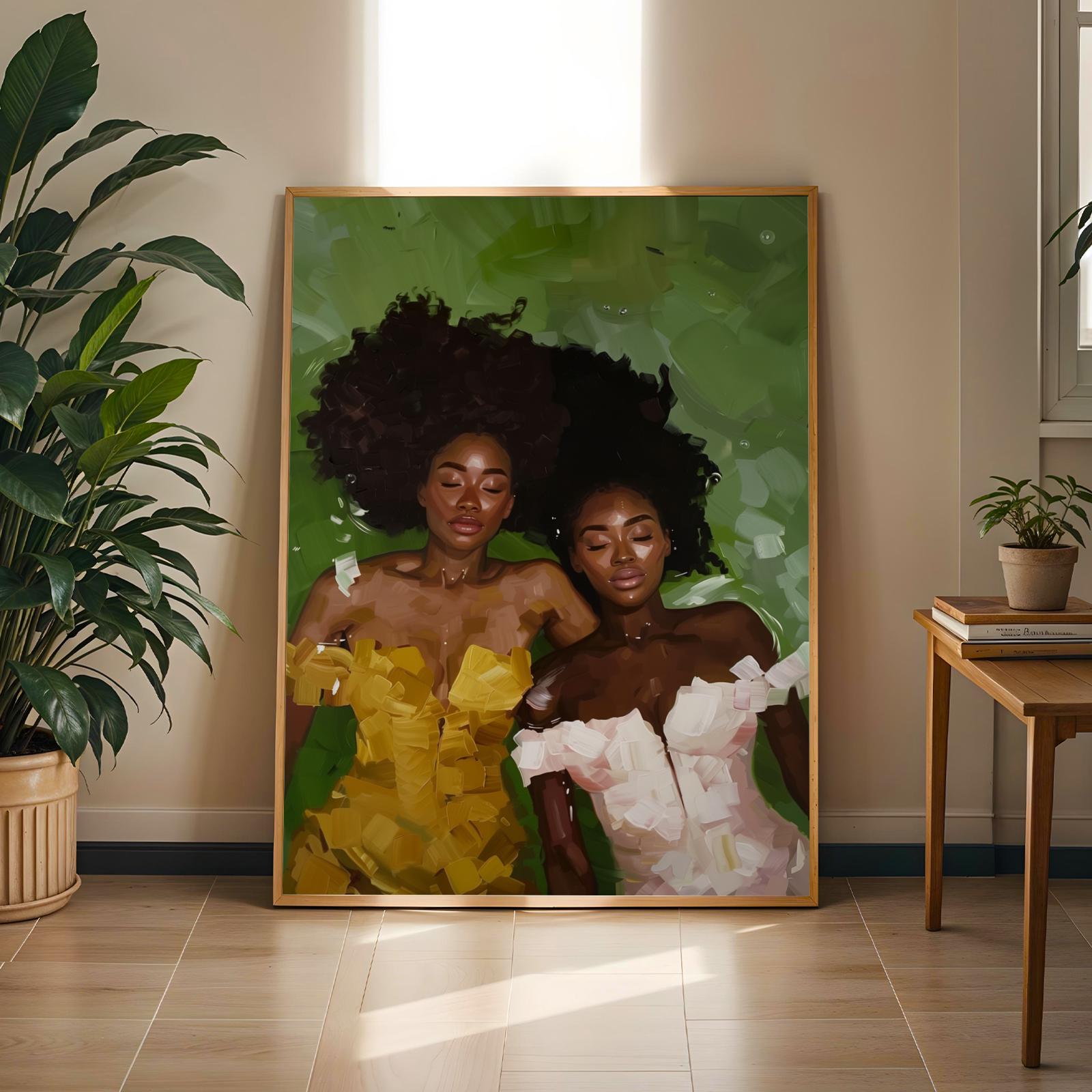 Black Women Underwater Wall Art Print I Soluna Soul