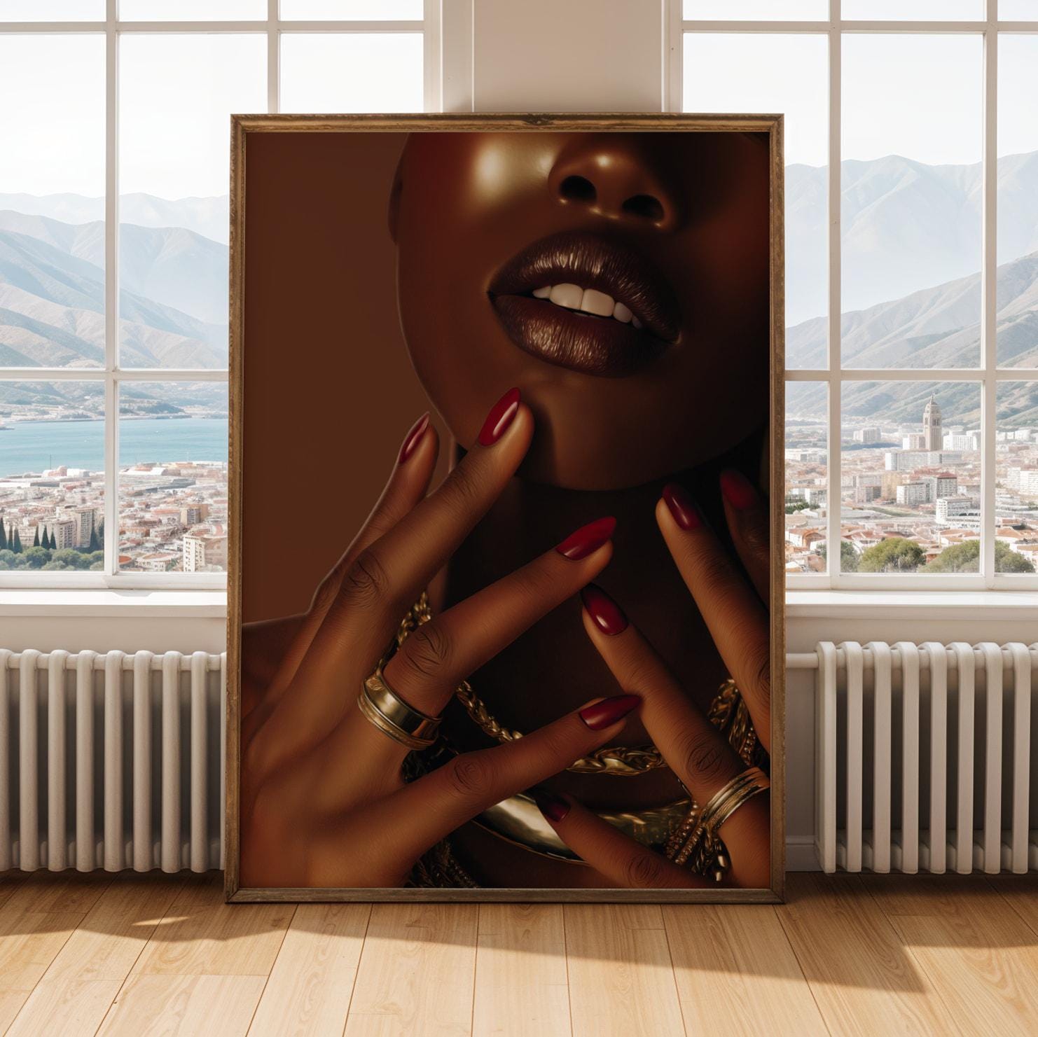 Black Woman Wall Art | Luxury Beauty Print | Modern Brown Skin Art Soluna Soul