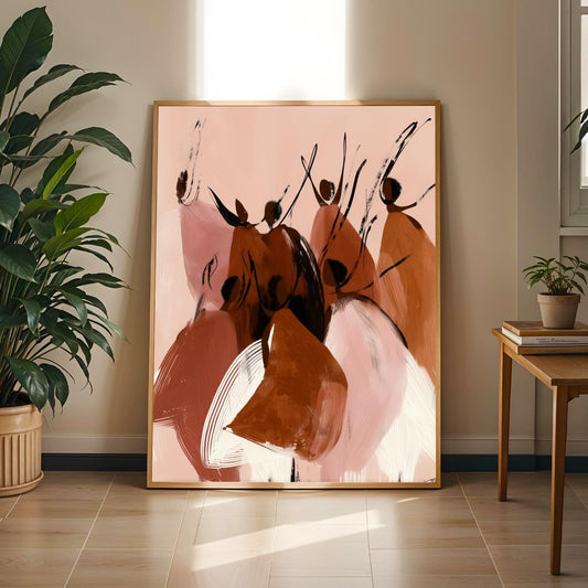 Abstract Black Women Wall Art Print Soluna Soul