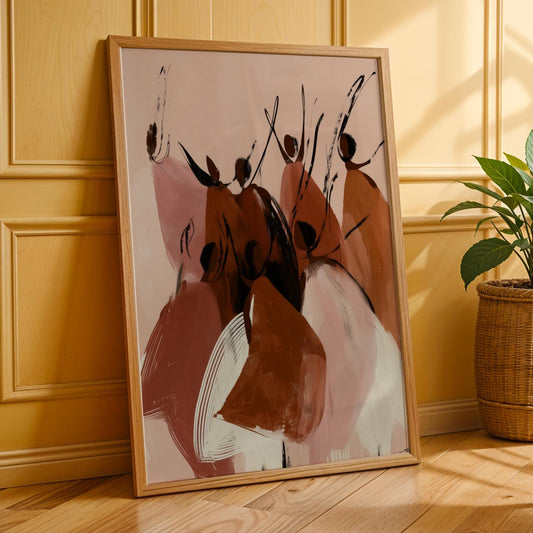 Abstract Black Women Wall Art Print Soluna Soul