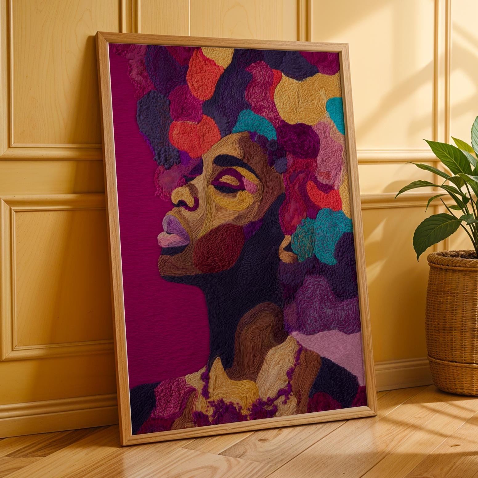 Black Woman Colourful Wall Art Print Soluna Soul