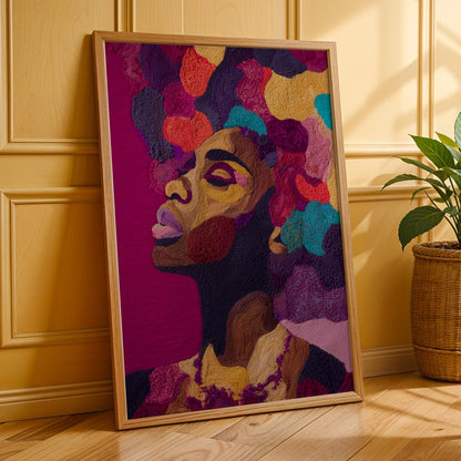 Black Woman Colourful Wall Art Print Soluna Soul