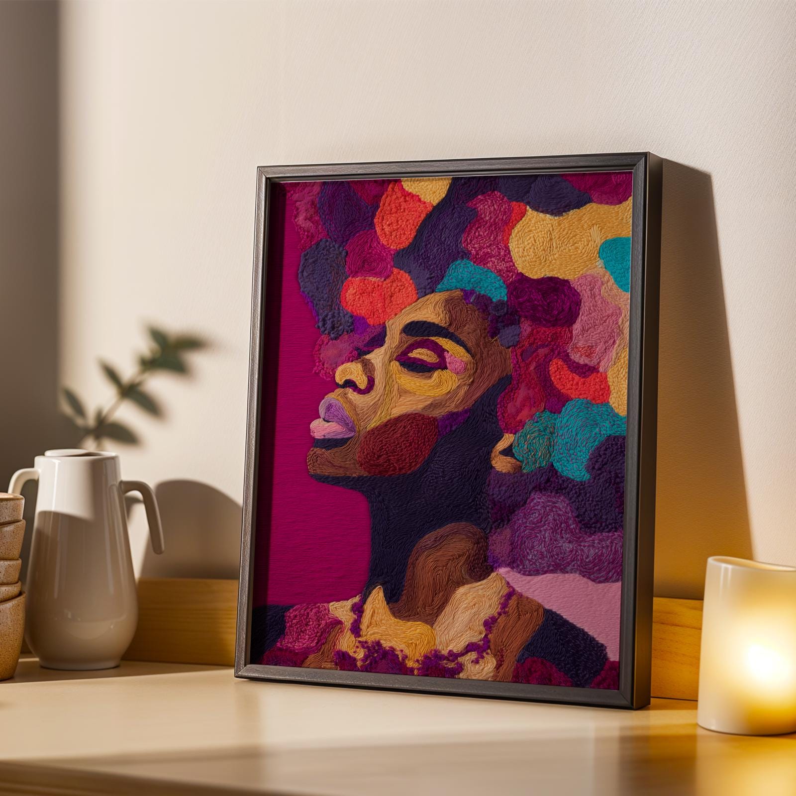 Black Woman Colourful Wall Art Print Soluna Soul