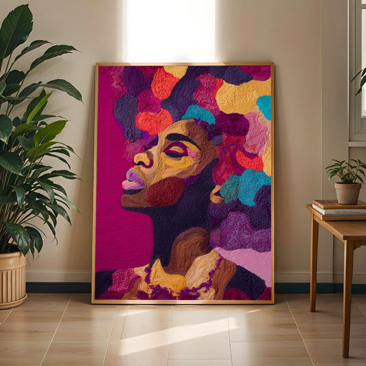 Black Woman Colourful Wall Art Print Soluna Soul
