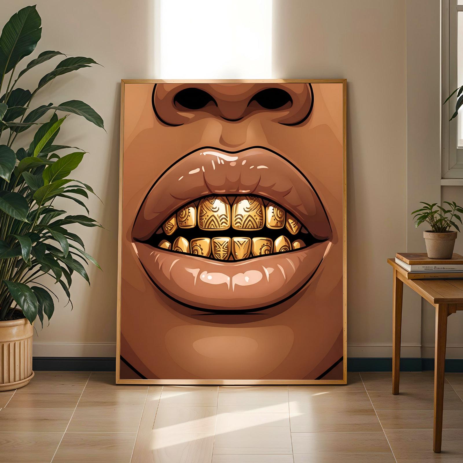 African Patterned Grillz  Wall Art Print Soluna Soul