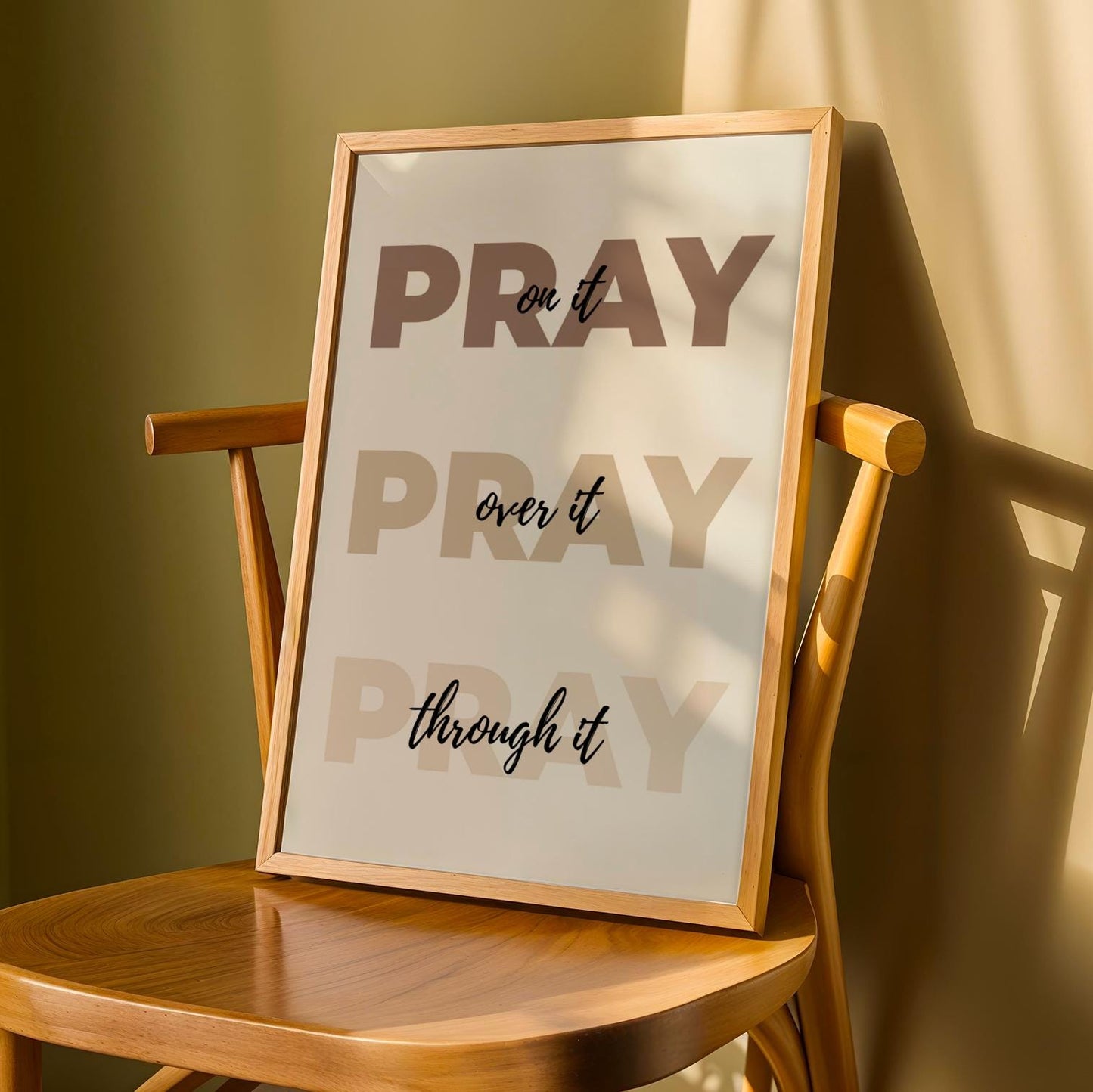 Pray On It, Over It, Through It Wall Art Print - Brown Soluna Soul