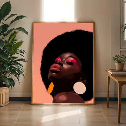 Black Woman Afro Wall Art Print Soluna Soul