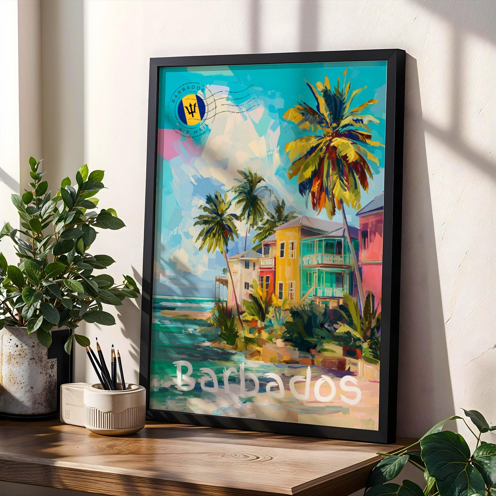 Barbados Tropical House Wall Art Print Soluna Soul