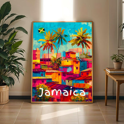 Jamaica Tropical Houses Wall Art Print Soluna Soul