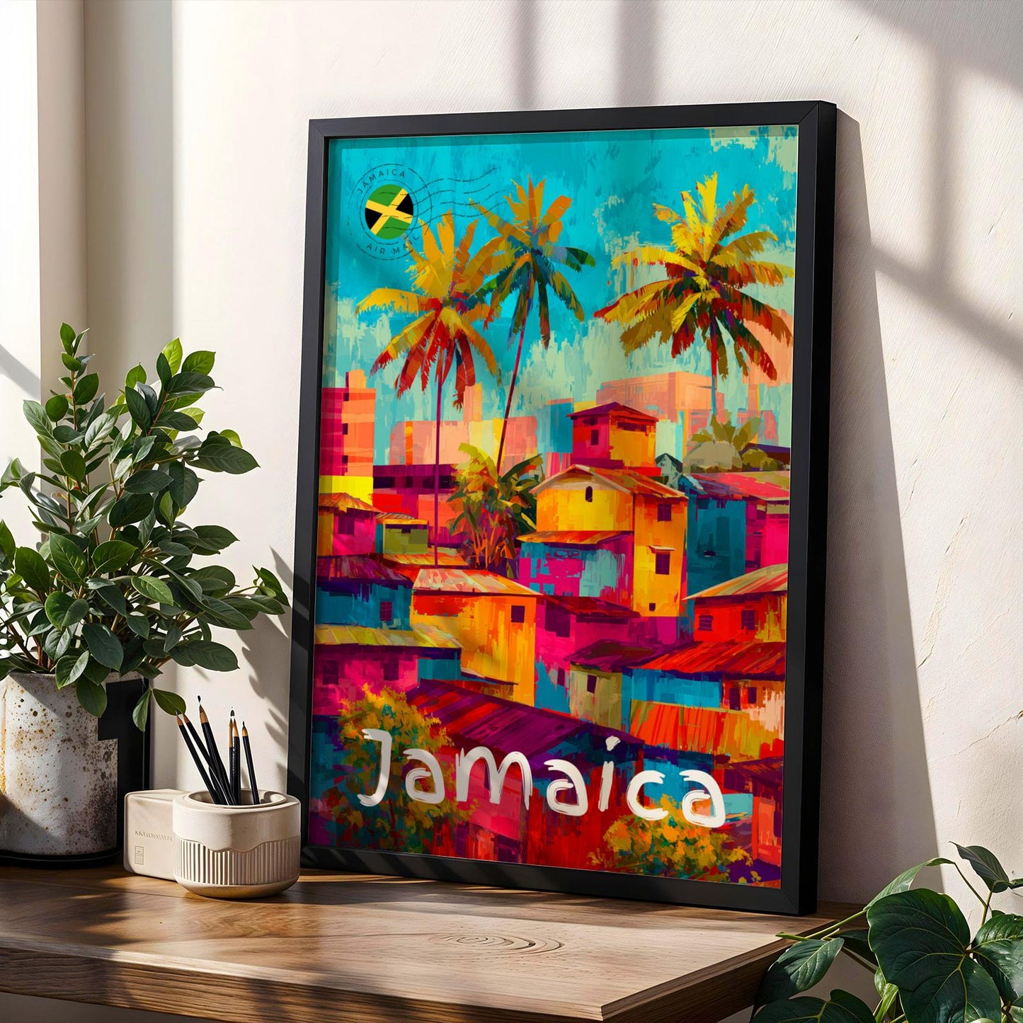 Jamaica Tropical Houses Wall Art Print Soluna Soul