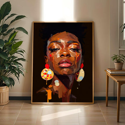 Abstract Black Beauty  Woman Wall Art Print VIII Soluna Soul