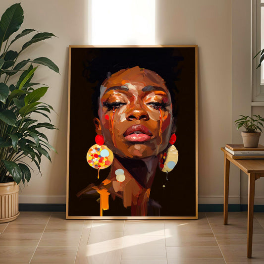 Abstract Black Beauty  Woman Wall Art Print VIII Soluna Soul